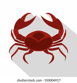 Red sea crab icon. Flat illustration of red sea crab vector icon for web isolated on white background