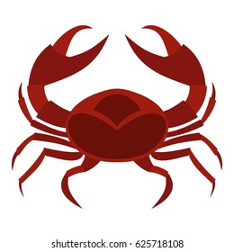 Red sea crab icon flat isolated on white background vector illustration