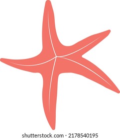 red sea starfish. Trendy flat marine element for graphic design, web-site. ocean vector illustration.