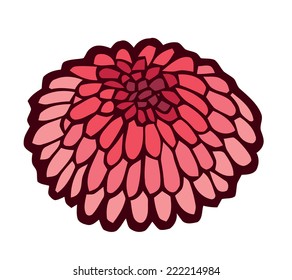 red sea urchin - stylized vector illustration