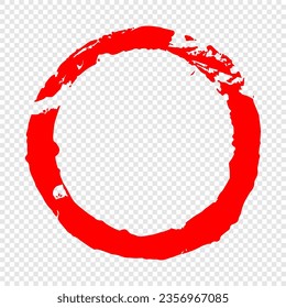 Red seal border stamp with background transparent