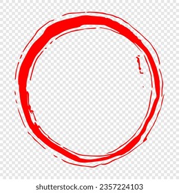Red seal border stamp with background transparent