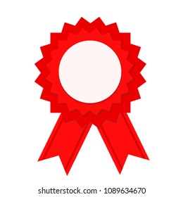 red seal guarantee with ribbon, vector illustration