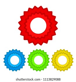 red seal guarantee with ribbon, vector illustration