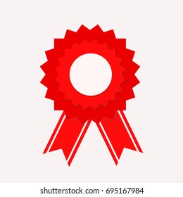 red seal guarantee with ribbon, vector illustration