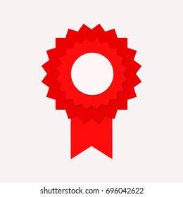 red seal guarantee win with ribbon, stock vector illustration