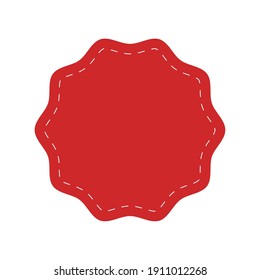 red seal stamp lace icon vector illustration design