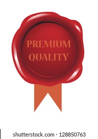 Red seal wax vector for premium quality product
