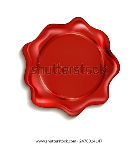 Red sealing wax for letters. Vector illustration