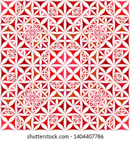 Red seamless abstract curved shape kaleidoscope pattern wallpaper - geometric vector background design