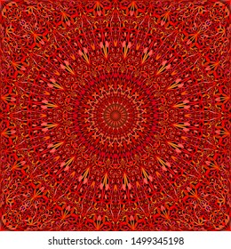 Red seamless abstract floral kaleidoscope mandala pattern background - geometrical vector graphic