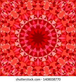 Red seamless abstract triangle mosaic tile kaleidoscope mandala pattern wallpaper - geometrical vector background illustration