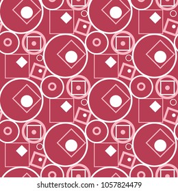 Red seamless background. Geometric pink and beige pattern for wallpapers, textile and fabrics