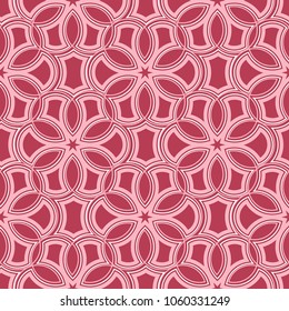 Red seamless background. Geometric pink and beige pattern for wallpapers, textile and fabrics