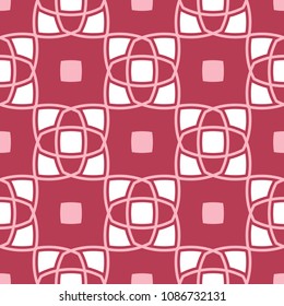 Red seamless background. Geometric pink and beige pattern for wallpapers, textile and fabrics
