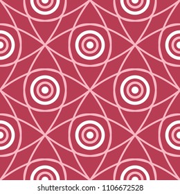 Red seamless background. Geometric pink and beige pattern for wallpapers, textile and fabrics