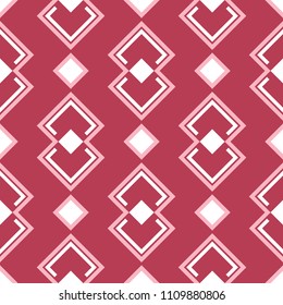 Red seamless background. Geometric pink and beige pattern for wallpapers, textile and fabrics