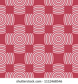Red seamless background. Geometric pink and beige pattern for wallpapers, textile and fabrics
