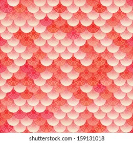 Red seamless background. Scale stylish background. Vector illustration. 