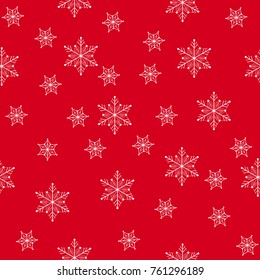 Red Seamless Background Snowflakes Vector Illustration Stock Vector ...