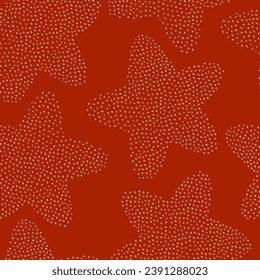 Fondo rojo sin costuras. Estrellas estilizadas.