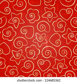 Red seamless background for Valentine's Day. EPS 10 vector illustration.