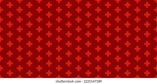 Red seamless banner with red cross