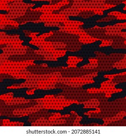 camuflaje sin costuras rojo. imprimir en ropa o imprimir. vector.