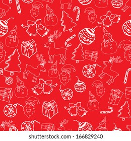 red seamless christmas pattern vector