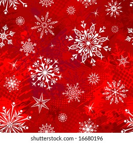 Red seamless Christmas wallpaper, vector