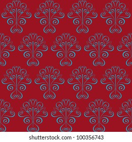 red seamless damask background texture ornamental floral