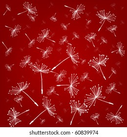 Red seamless with dandelion seeds