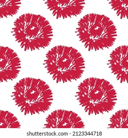 Red seamless floral background. pattern with red flowers. Floral vector illustration	