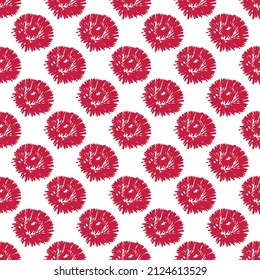Red seamless floral background. pattern with red flowers. Floral vector illustration	