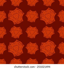 red seamless floral doodle romantic background for web design