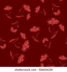 red Seamless floral pattern. Flowers texture.
