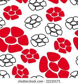 Red seamless flower background