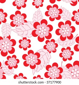 Red seamless flower background