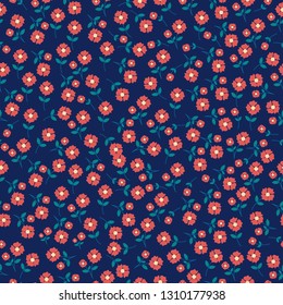 red seamless flowers pattern. Delicate petals and vibrant blossoms create an artistic and vintage botanical illustration. Perfect for wallpaper, fabric, wrapping paper and more.