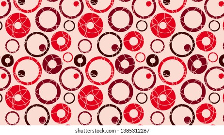 Red Seamless Geometric Circle Pattern