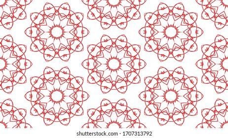 Red Seamless geometric pattern background. Vector Ornament for your design templates. 