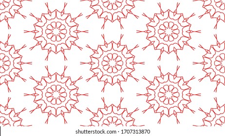 Red Seamless geometric pattern background. Vector Ornament for your design templates. 
