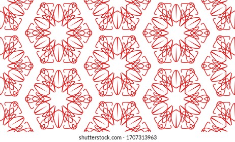 Red Seamless geometric pattern background. Vector Ornament for your design templates. 