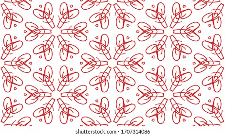 Red Seamless geometric pattern background. Vector Ornament for your design templates. 