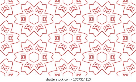 Red Seamless geometric pattern background. Vector Ornament for your design templates. 