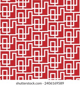 Red seamless geometric pattern in oriental style.