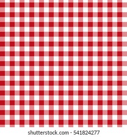Red seamless Gingham and Buffalo Check Plaid pattern. Tablecloths, fabric texture, stamp for apparel, gift wrapping paper, sleepwear, pillow, shirt and other textile products. Vector illustration
