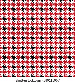 Red Seamless Houndstooth Pattern Design 