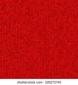 Red seamless knitted sweater pattern. Christmas and New Year holidays abstract background. Vector illustration EPS10