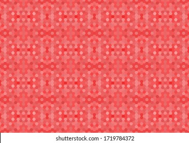 Red seamless mosaic pattern. Abstract hexagon background for wallpaper, backdrop, banner, template, illustration, fabric and other applications. Vector. 